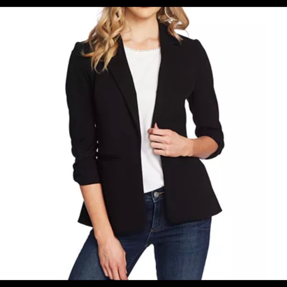 CeCe size M black knit 3/4 sleeve blazer